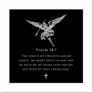 Bible verse - Psalm 28:7 Posters and Art